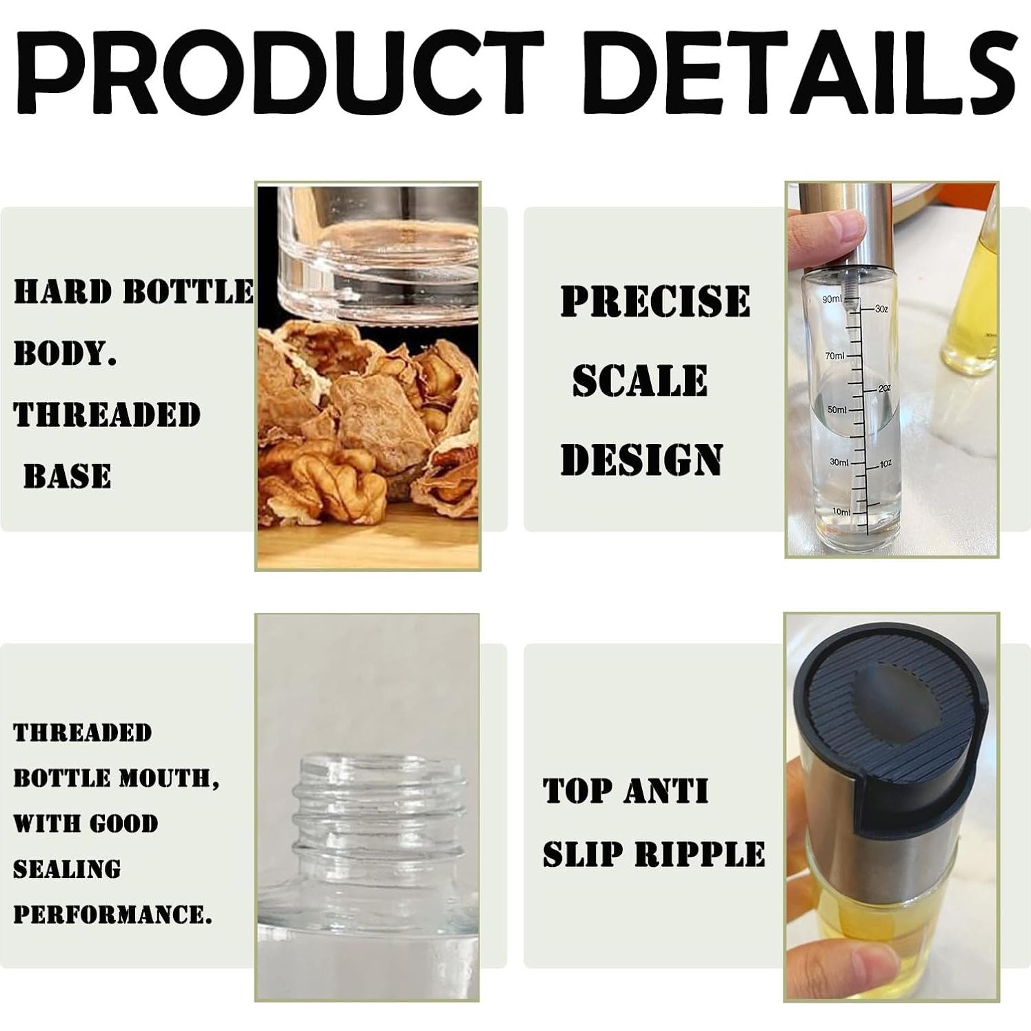 Rociador de Aceite de Oliva Cakeyeye 100ml Vidrio Inoxidable