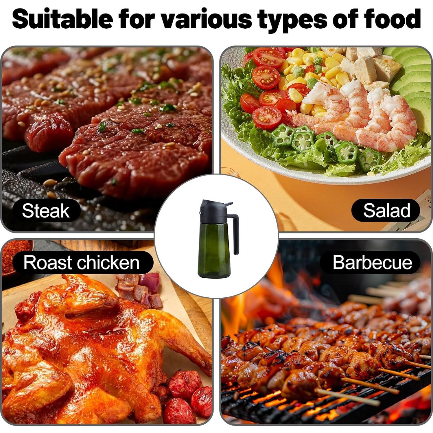 Dispensador de Aceite 2 en 1 WPWWPW 470 ml con Pulverizador