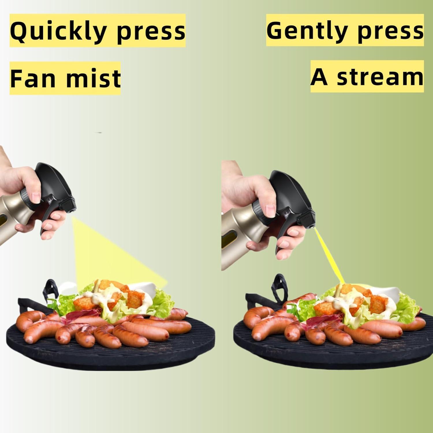 Rociador de Aceite Comoce 180ml Vidrio A Prueba de Fugas Dorado