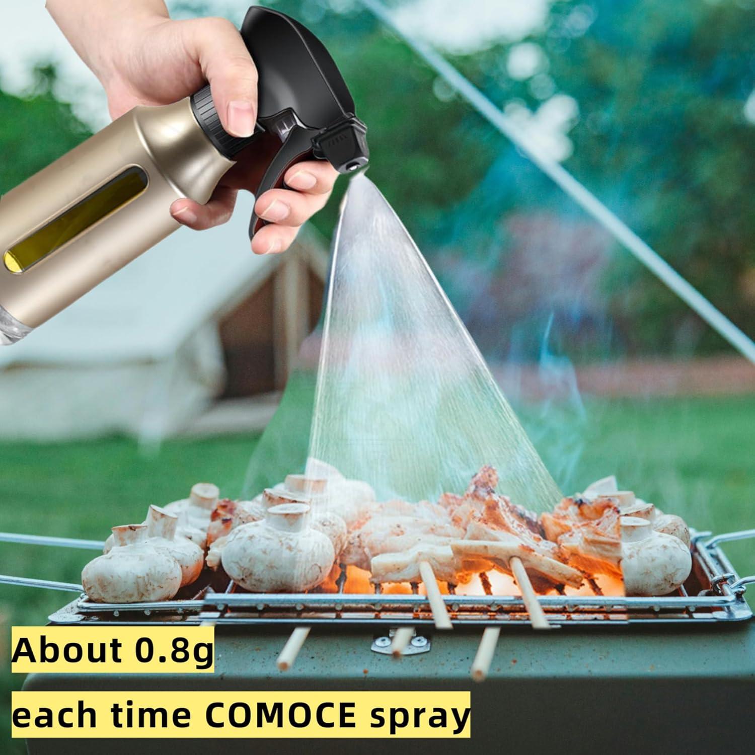 Rociador de Aceite Comoce 180ml Vidrio A Prueba de Fugas Dorado