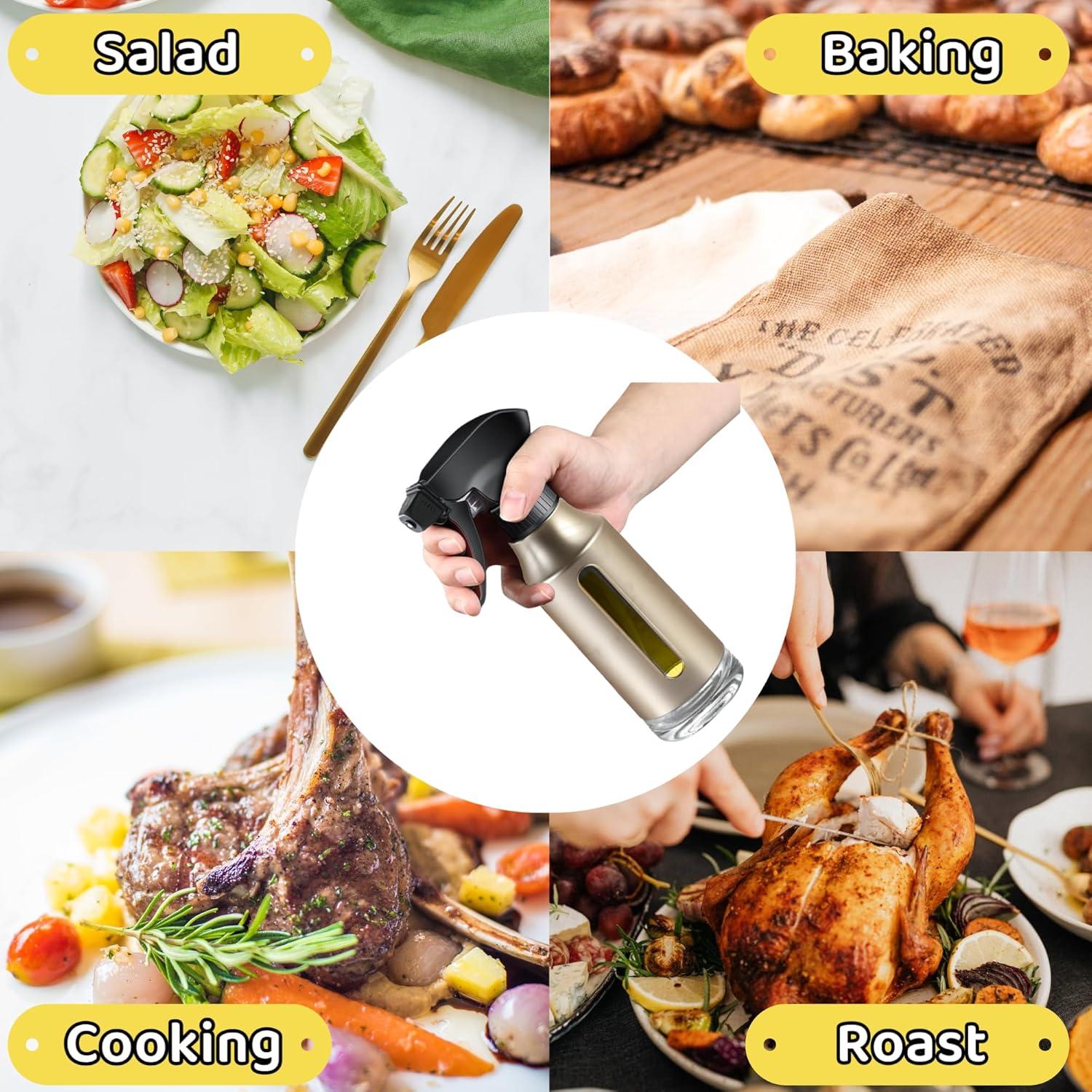 Rociador de Aceite Comoce 180ml Vidrio A Prueba de Fugas Dorado