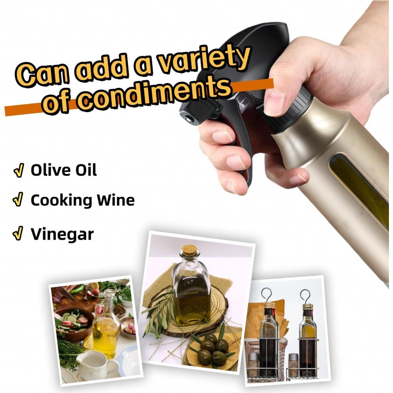 Rociador de Aceite Comoce 180ml Vidrio A Prueba de Fugas Dorado