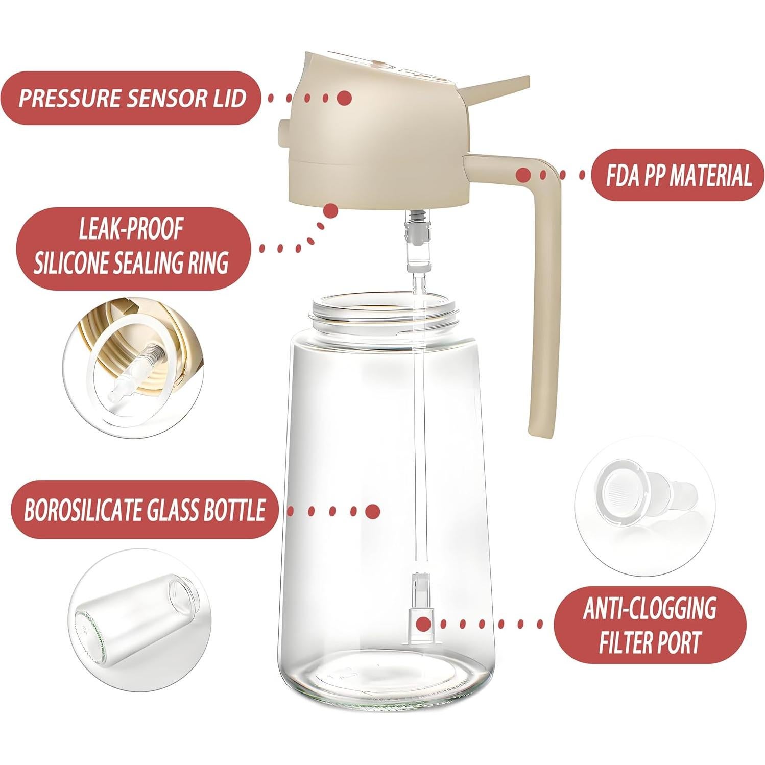 Spray de Aceite de Oliva 470ml Argoeen - Dispensador Ergonómico