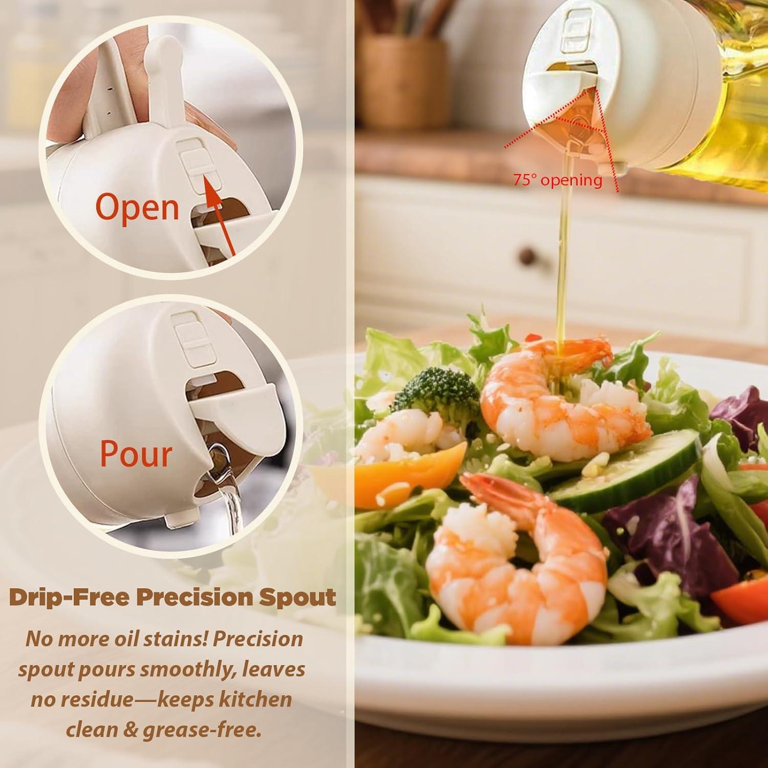 Rociador de Aceite de Vidrio Keethem 470ml 2 en 1 Blanco