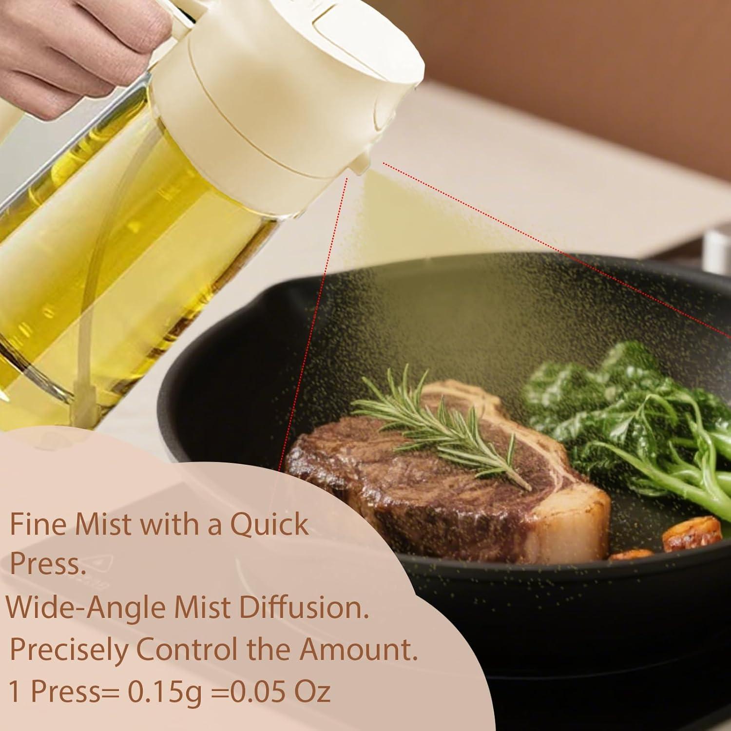 Rociador de Aceite de Vidrio Keethem 470ml 2 en 1 Blanco