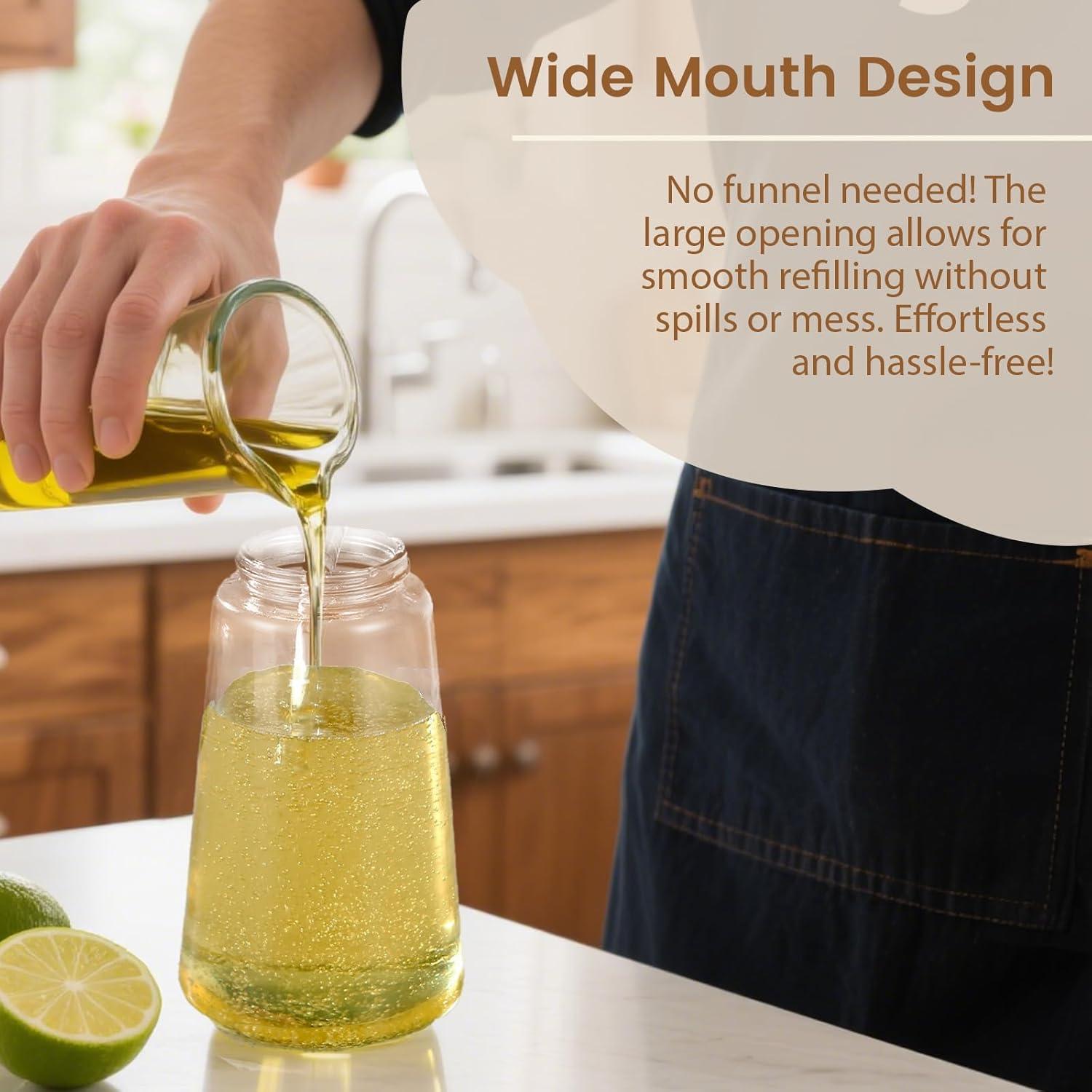 Rociador de Aceite de Vidrio Keethem 470ml 2 en 1 Blanco