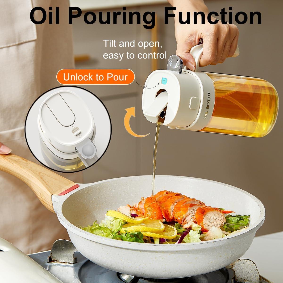 Rociador de Aceite 2 en 1 Whisary 550 ml Blanco