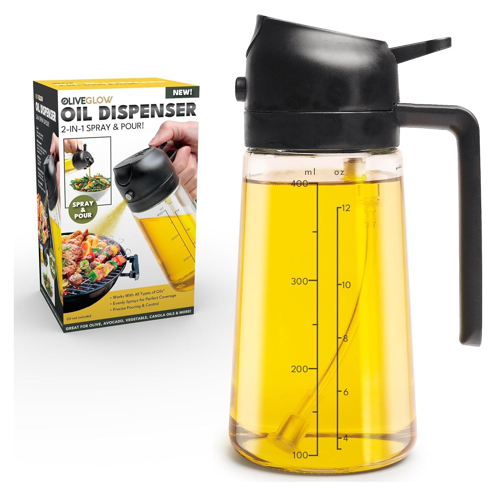 Dispensador de Aceite de Cocina Ontel Olive Glow 400 mL Vidrio