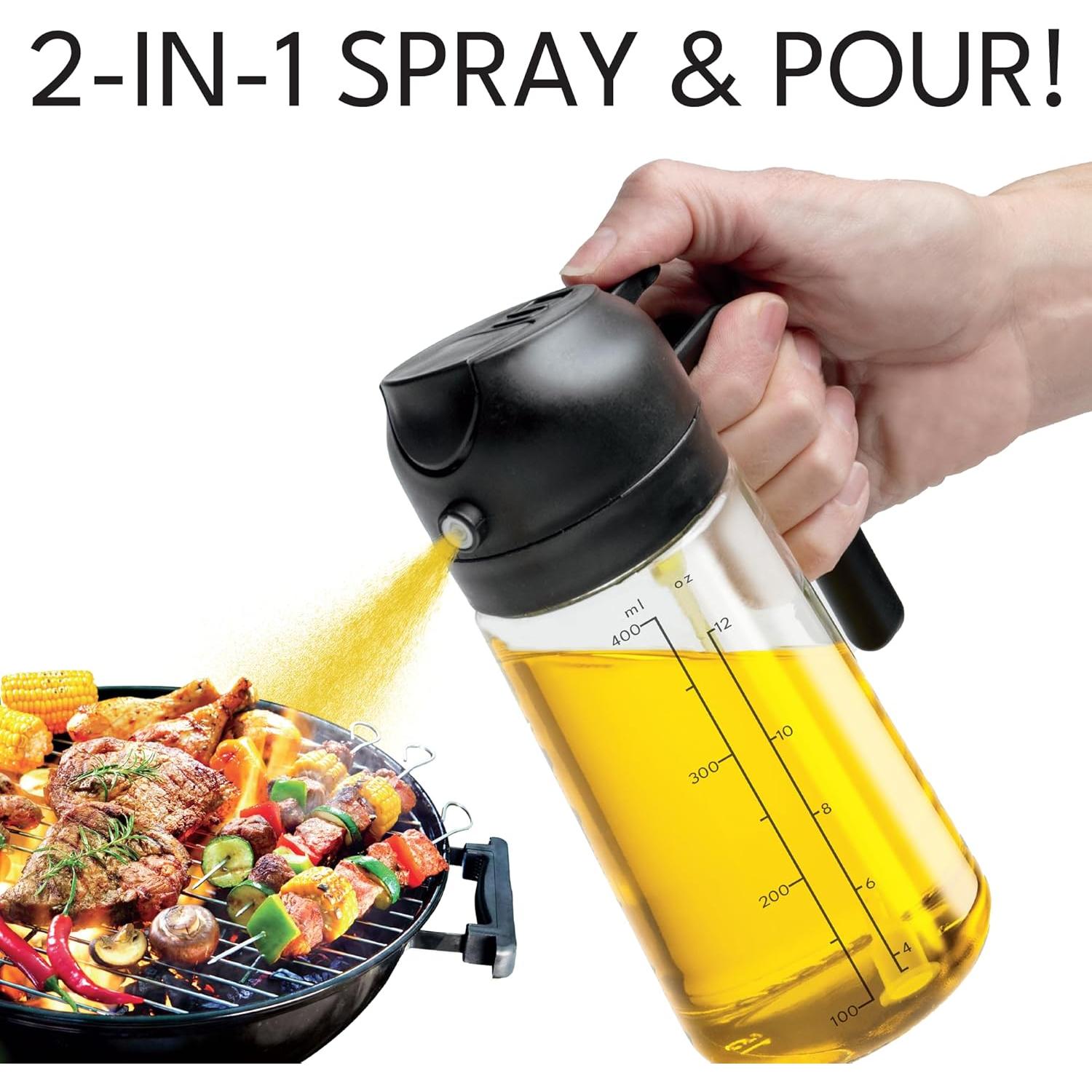 Dispensador de Aceite de Cocina Ontel Olive Glow 400 mL Vidrio