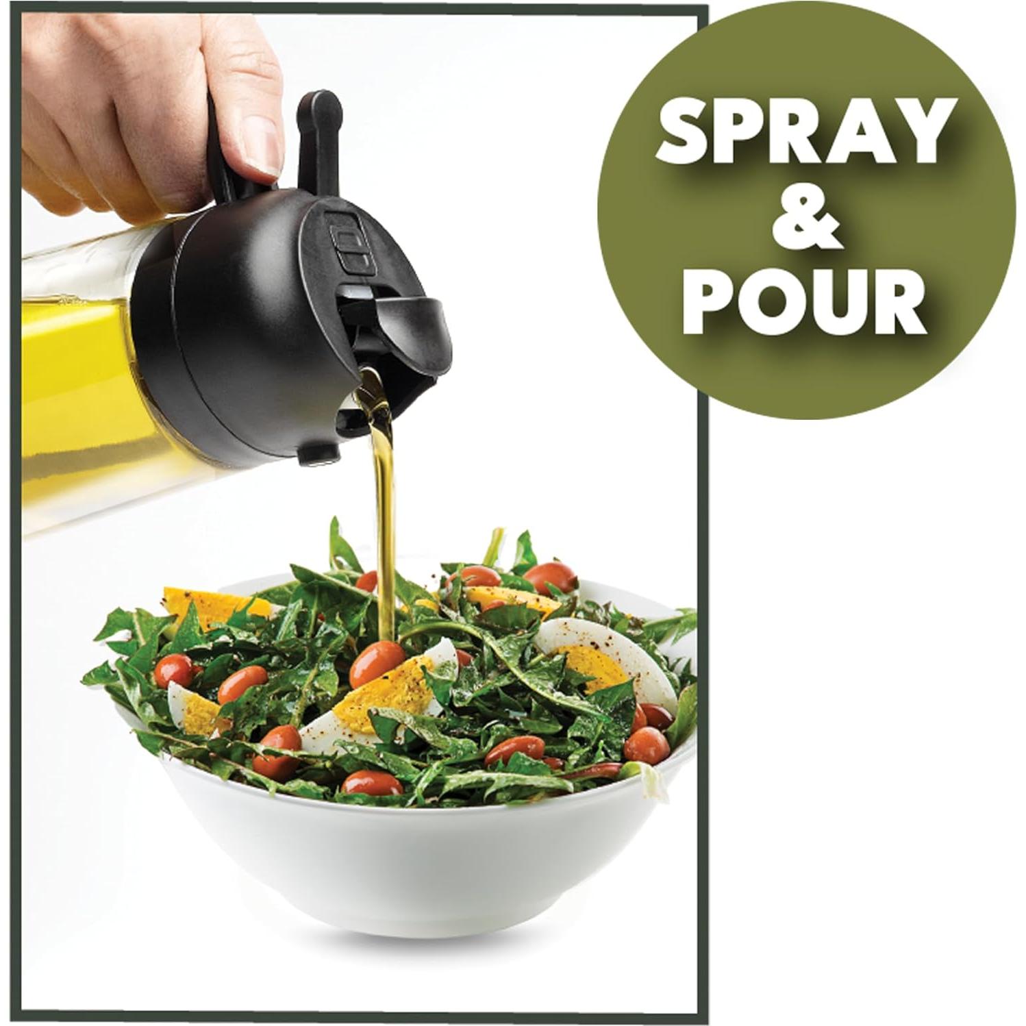 Dispensador de Aceite de Cocina Ontel Olive Glow 400 mL Vidrio