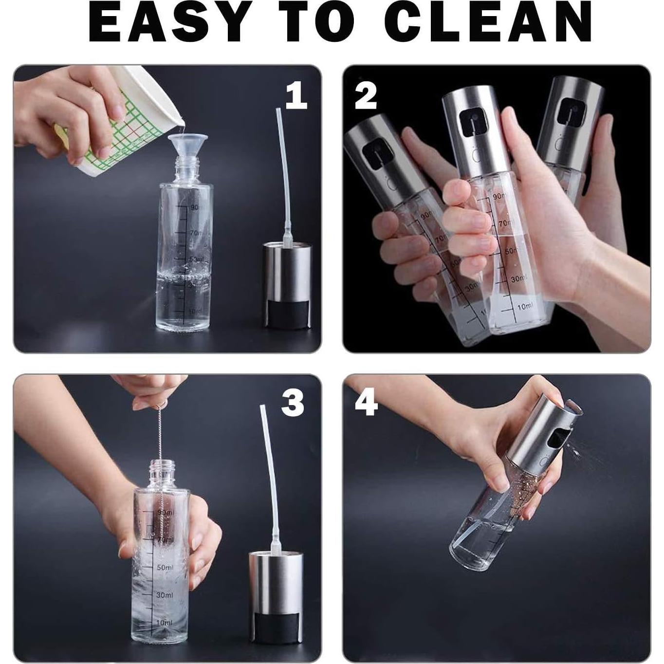 Rociador de Aceite EDUFUNBO 100ml Vidrio Acero Inoxidable