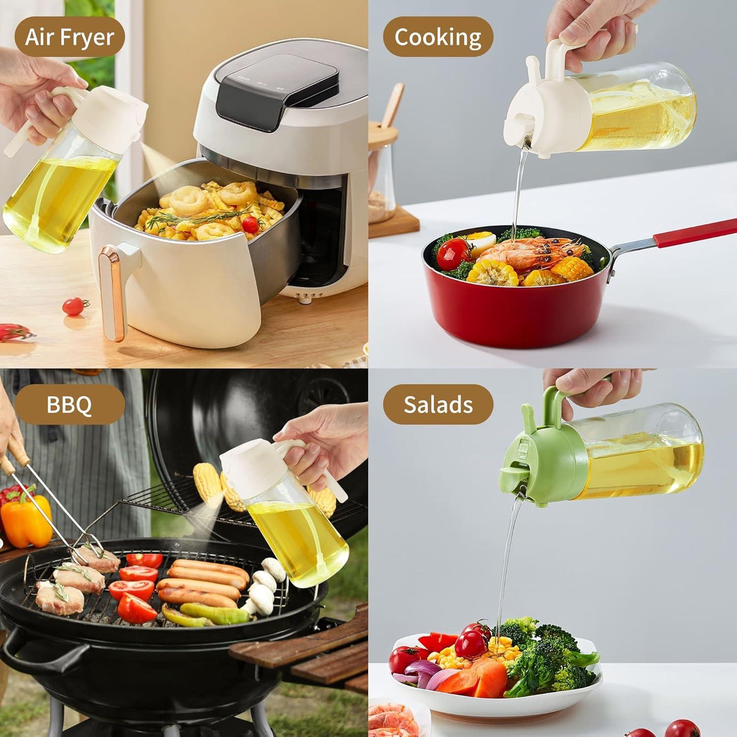 Rociador de Aceite Irrompible 16 OZ - Botella de Vidrio Negra