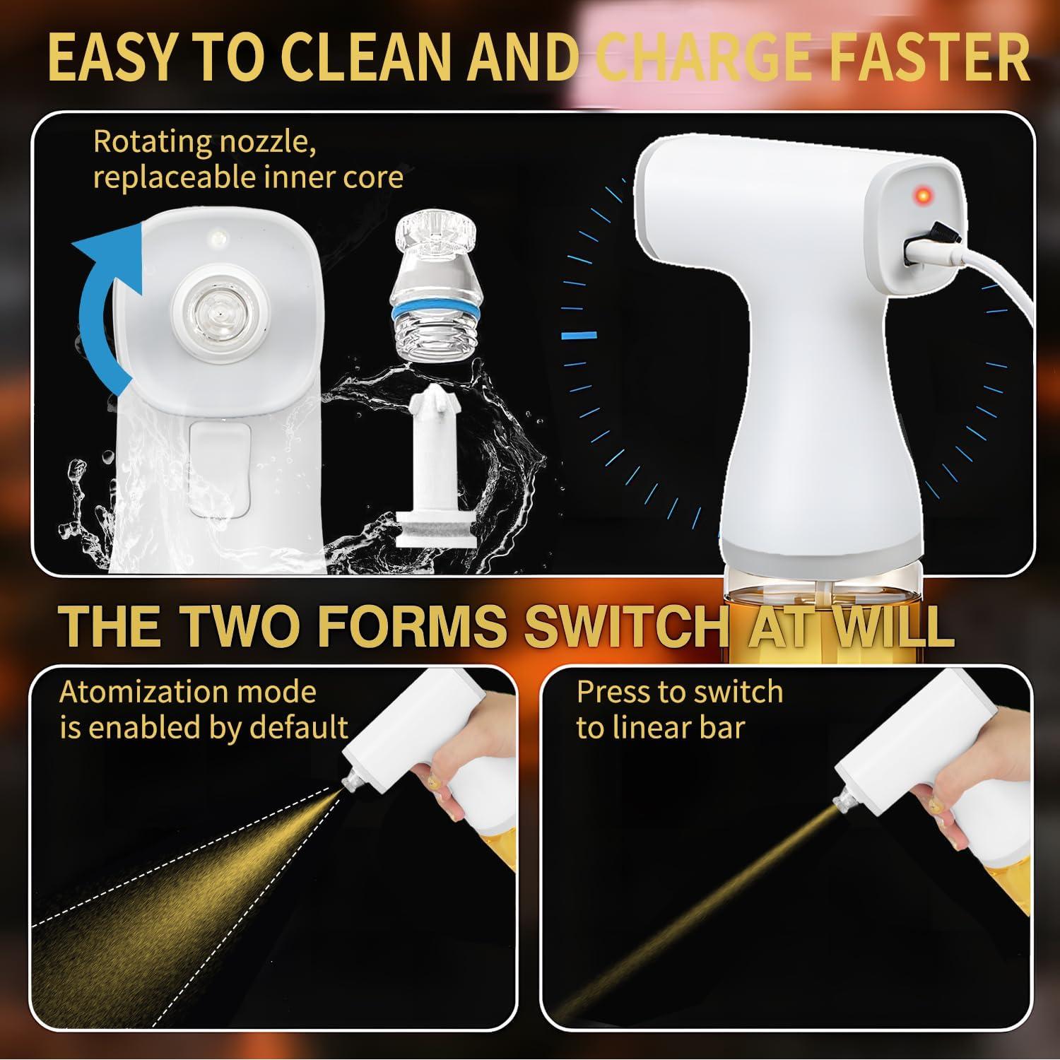 Pulverizador Eléctrico de Aceite DDD 250 ml Blanco Recargable