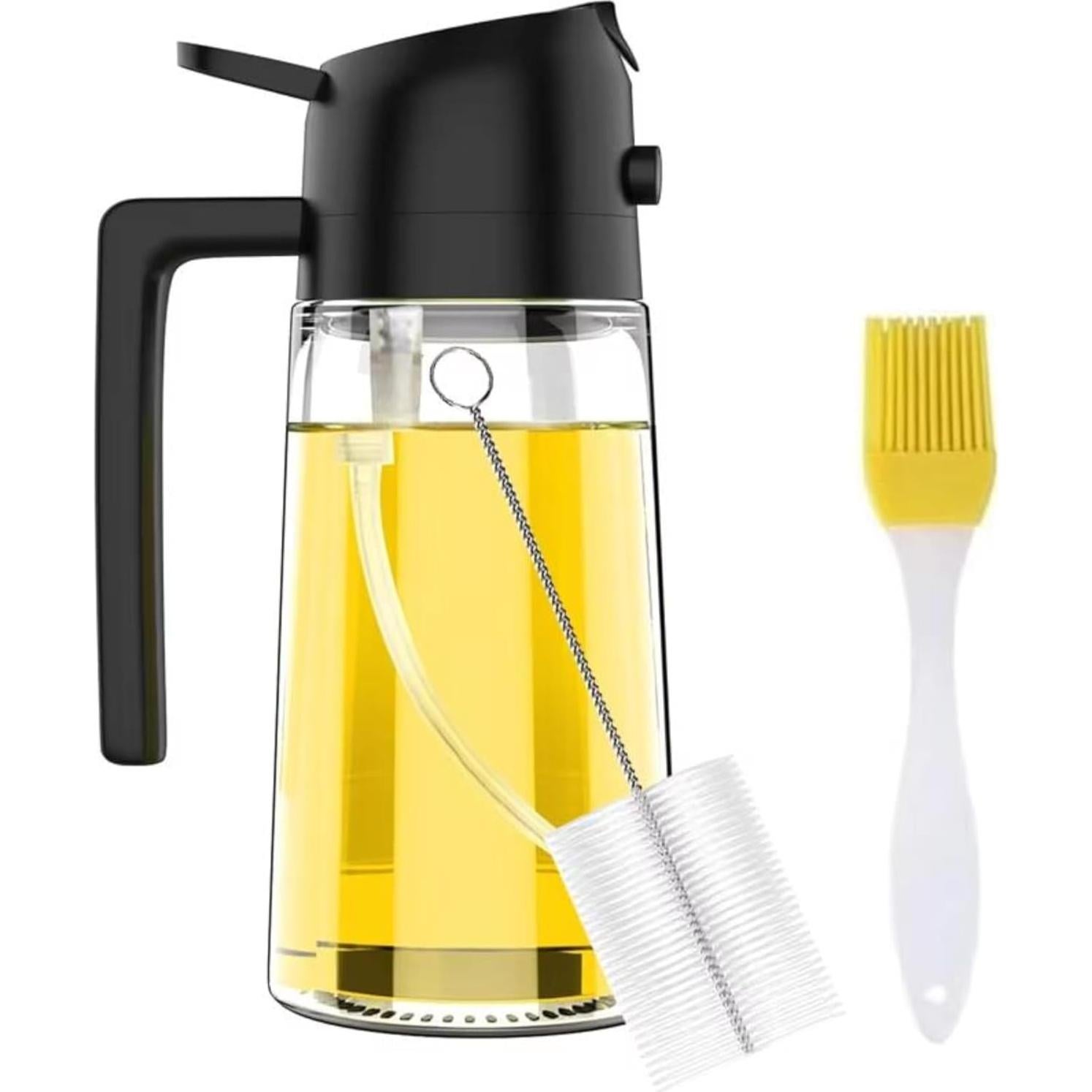 Spray y dispensador de aceite JAVELOX 470ml vidrio negro