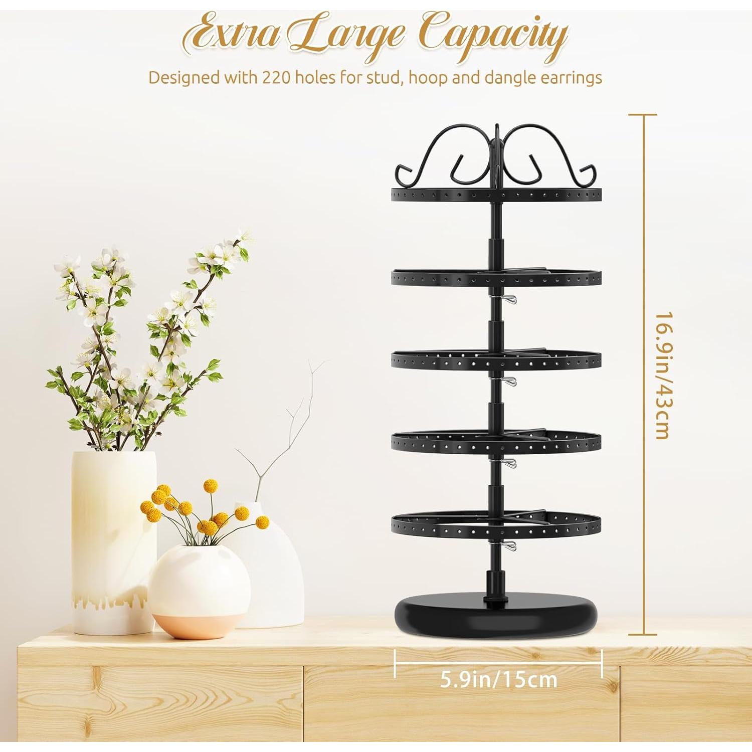 Soporte Organizador de Pendientes Giratorio MODOWEY 5 Niveles