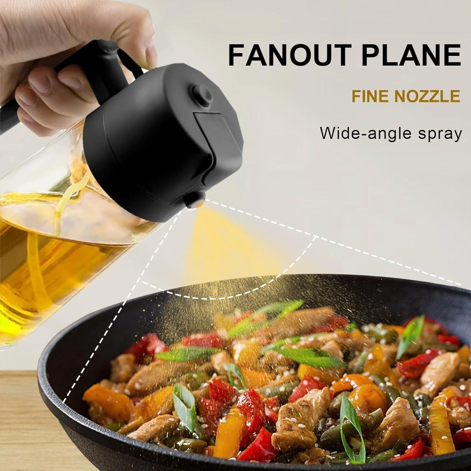 Atomizador de Aceite de Vidrio ZLSSETEC 470ml Blanco 2 en 1