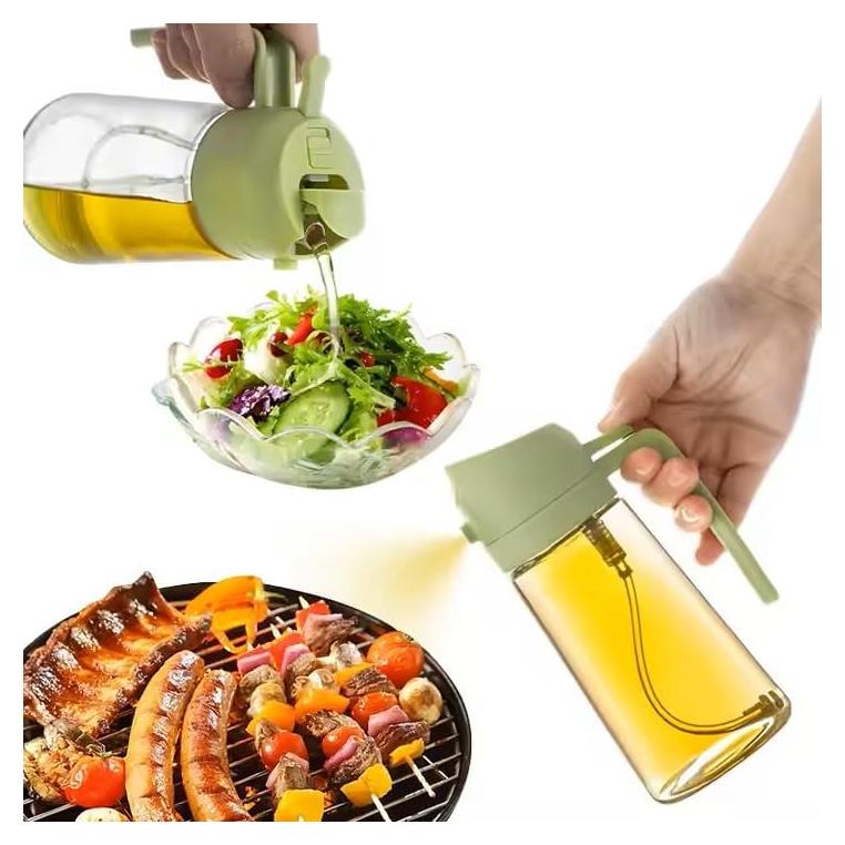 Rociador de Aceite KASHLAND 470ml Vidrio 2 en 1 Verde