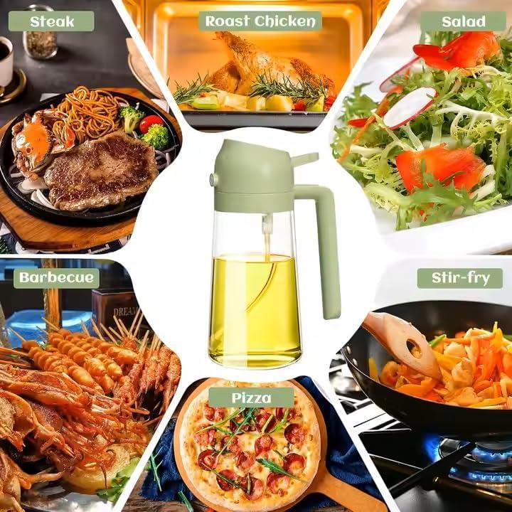 Rociador de Aceite KASHLAND 470ml Vidrio 2 en 1 Verde