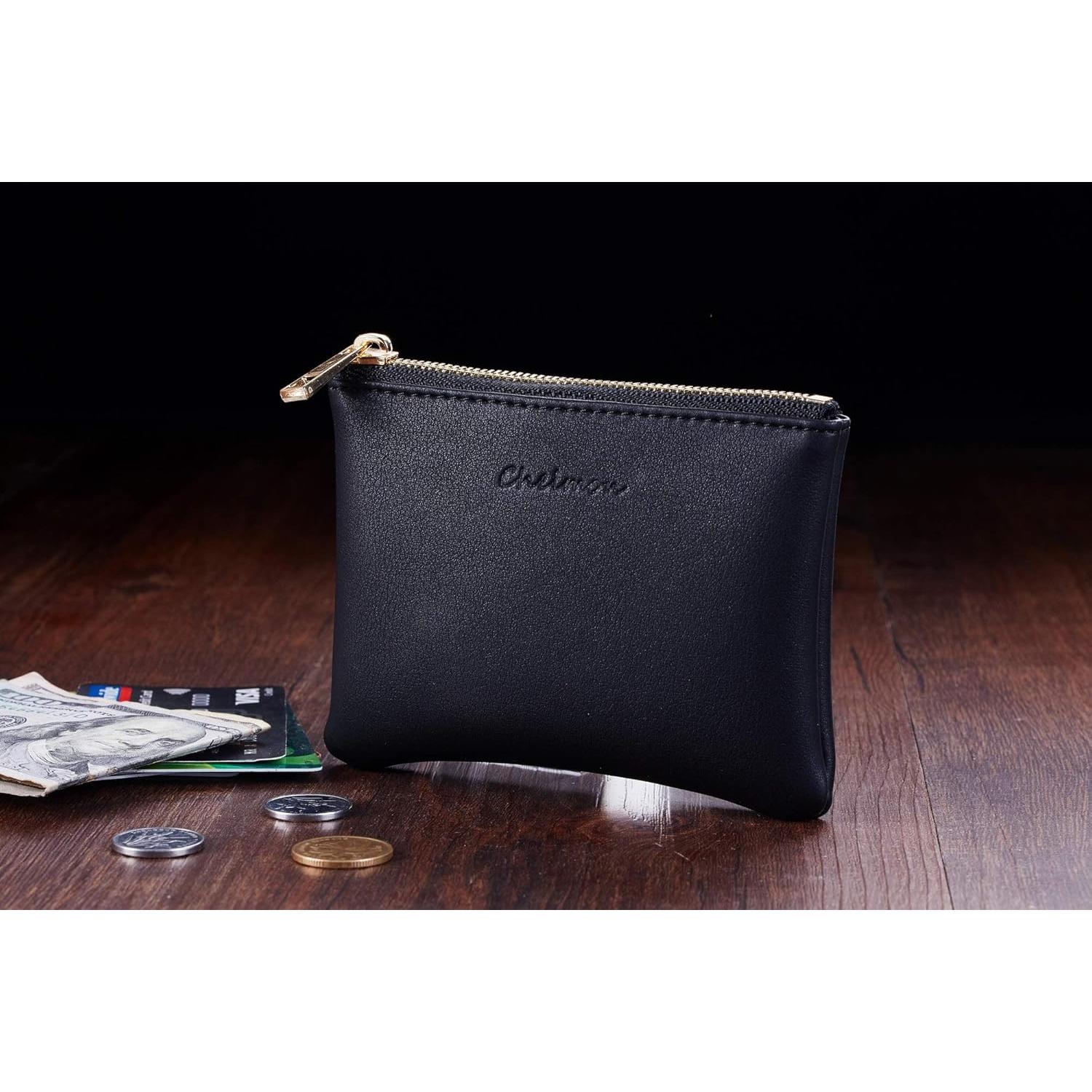 Monedero de Cuero Vegano Chelmon Unisex con Cremallera