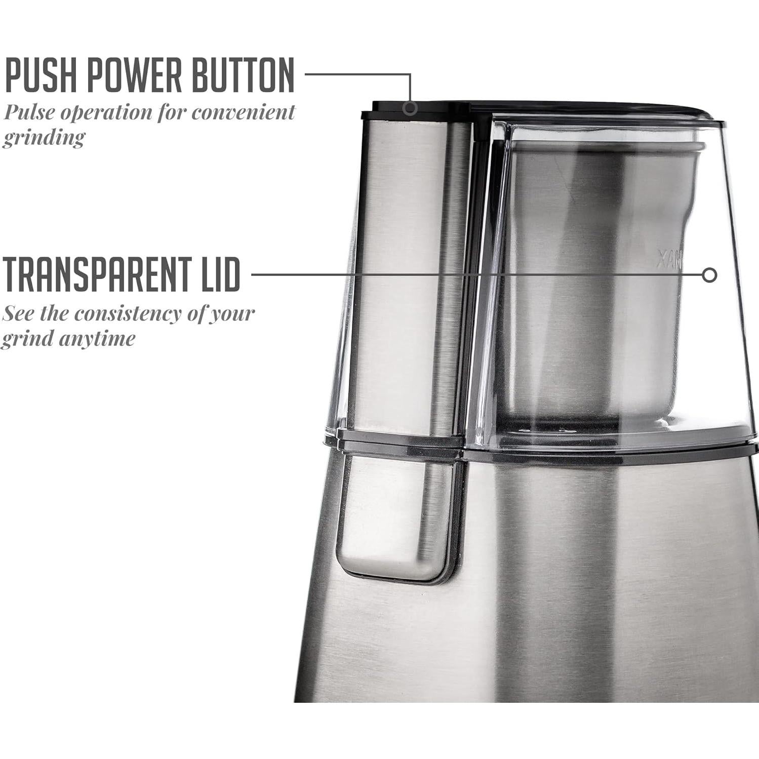 Molinillo de Café Eléctrico OVENTE CG620S 200W Acero Inoxidable