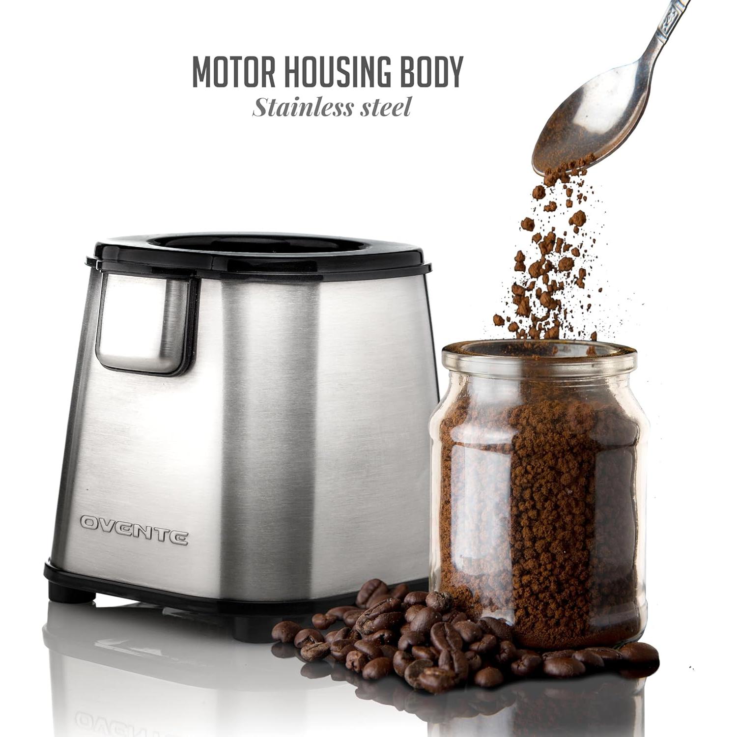 Molinillo de Café Eléctrico OVENTE CG620S 200W Acero Inoxidable