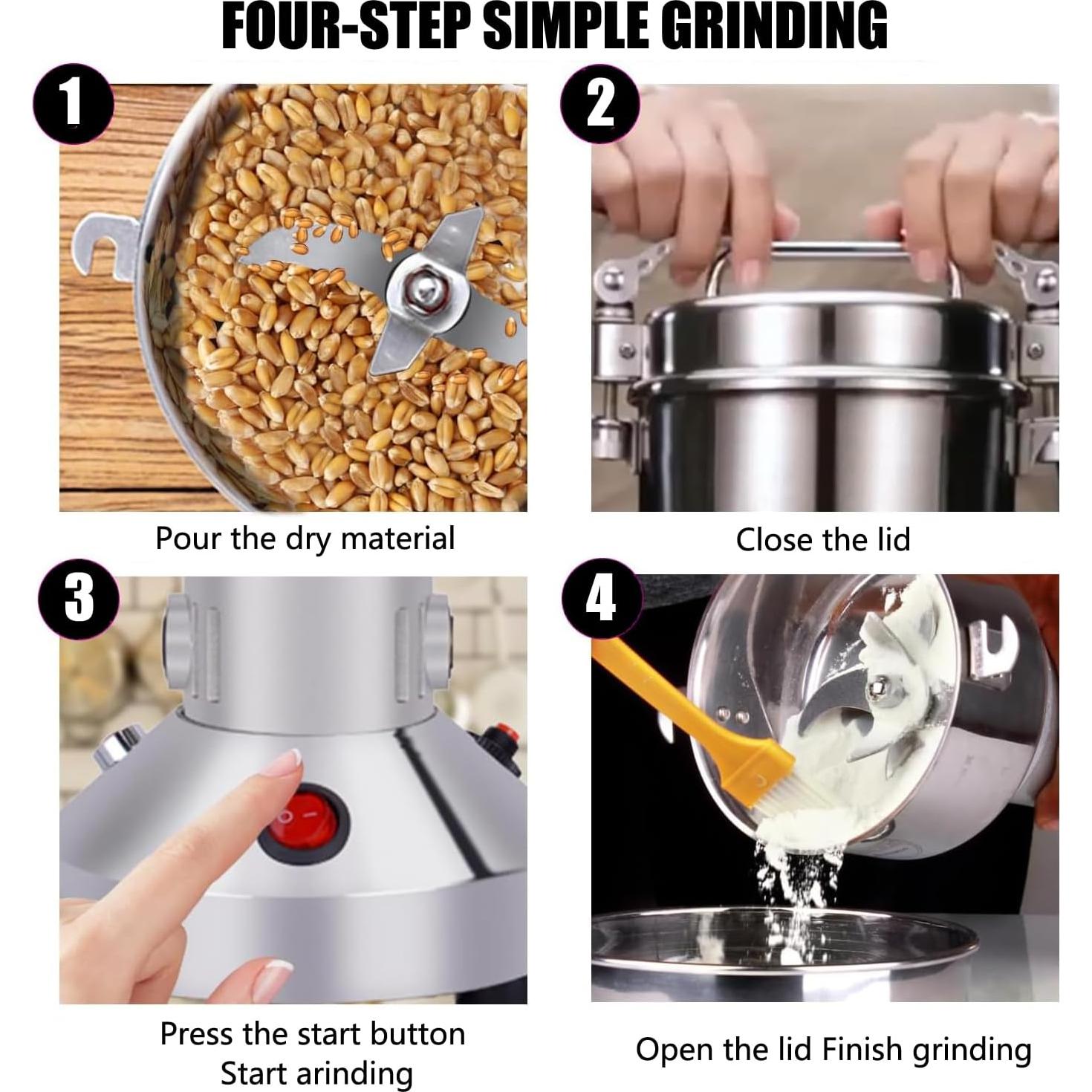 Molinillo Eléctrico de Granos SLONUVLND 150g 850W Acero Inoxidable