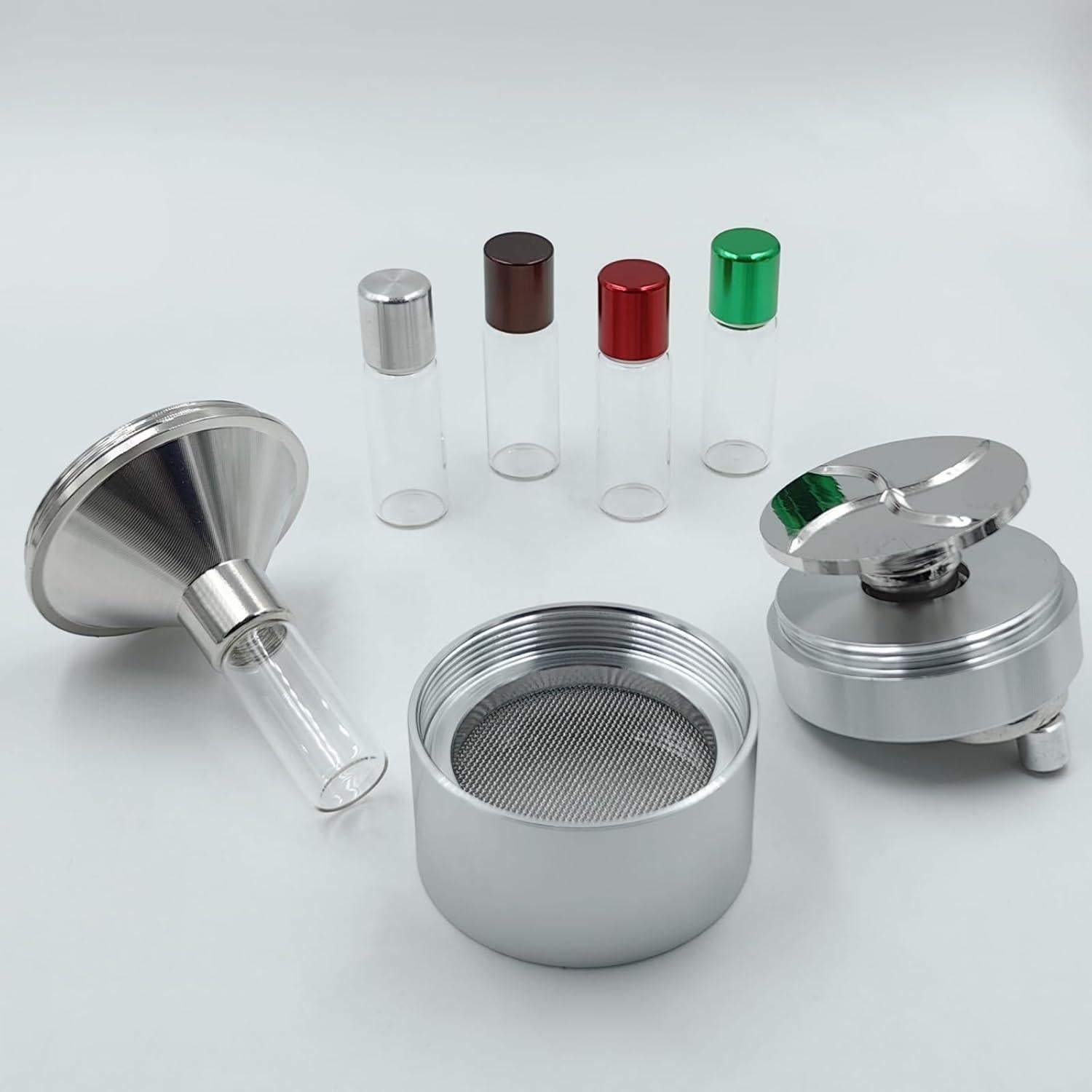 Molino de Especias Manual Ksasmile 6.4 cm Plata - Set 5 Piezas