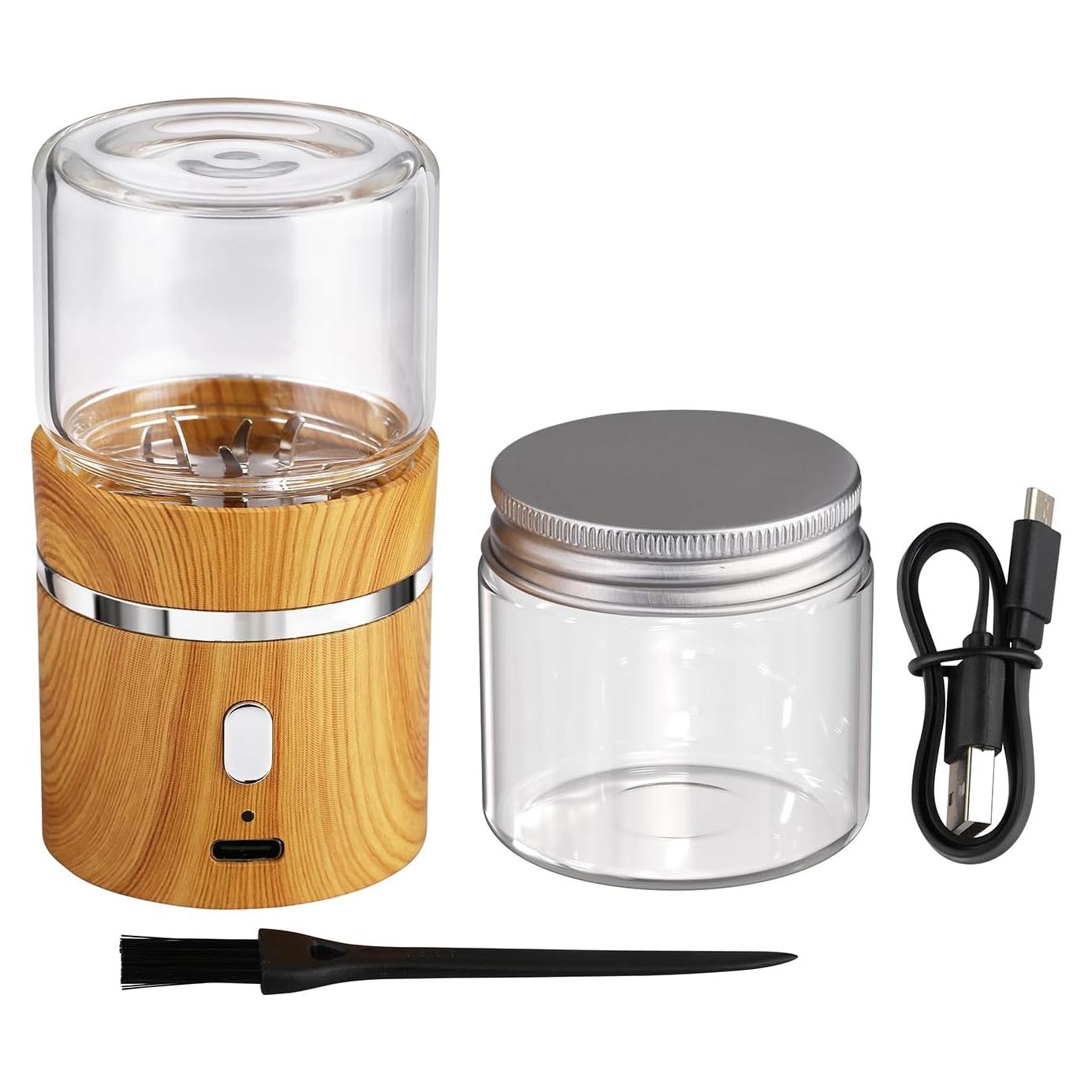 Molino Eléctrico de Hierbas BEIXI Mini 5.08x8.89 cm con Tarros