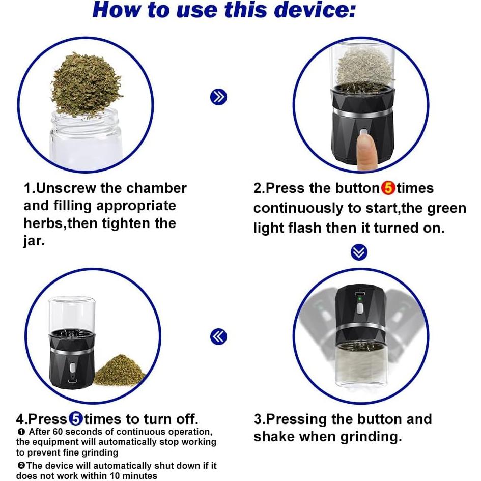 Molinillo Eléctrico de Especias Genérico 50ml Portátil