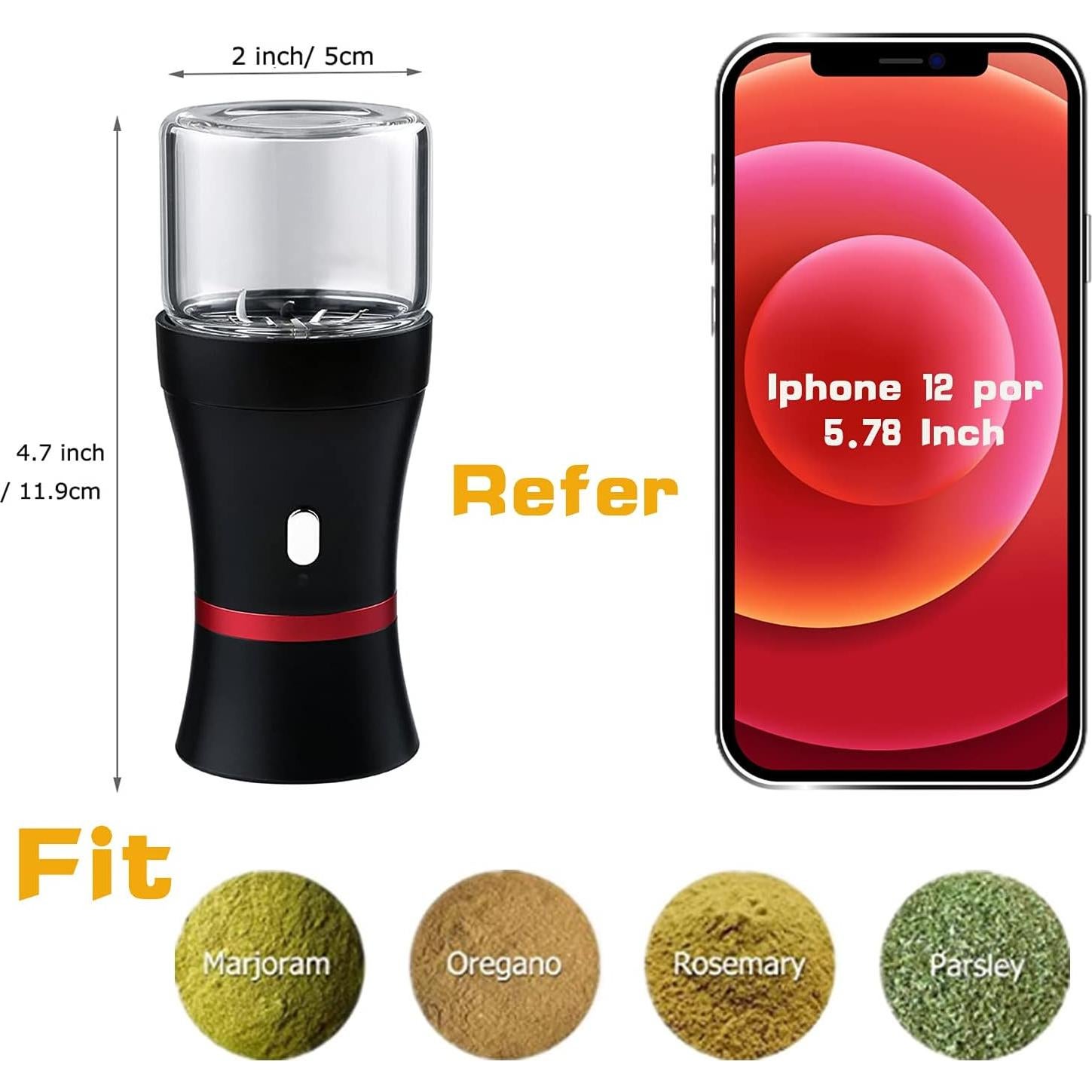 Molino de Hierbas Eléctrico Vewitcher 1100mAh Compacto