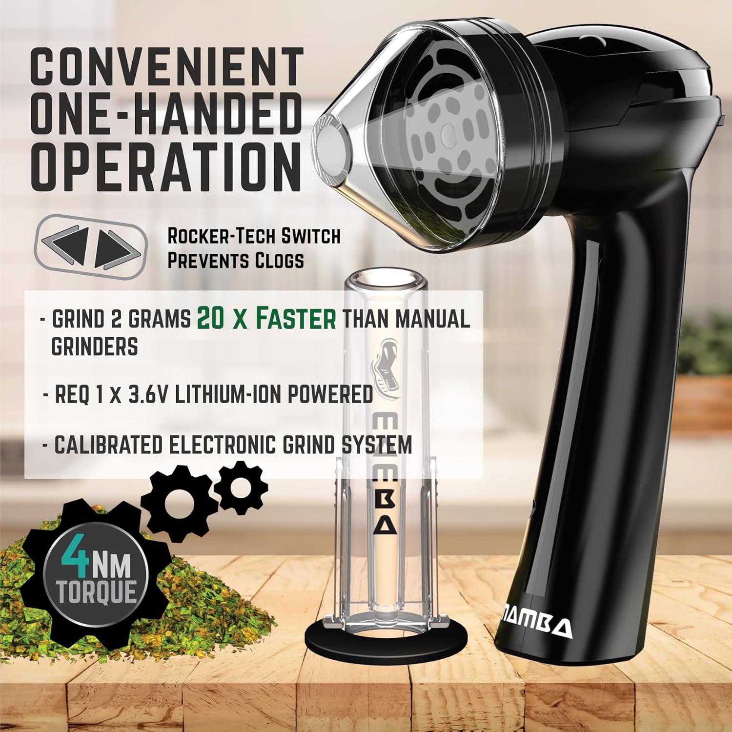 Molinillo Eléctrico de Hierbas Mamba V2-55 Negro 2g USB