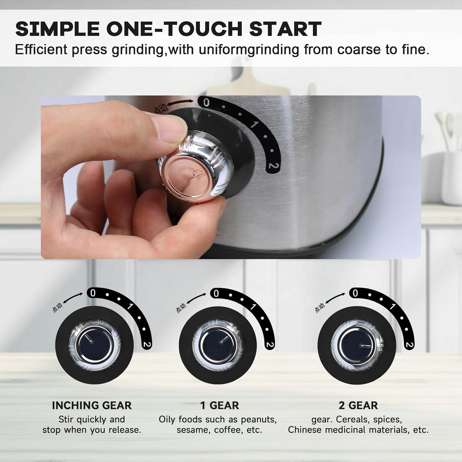 Molinillo eléctrico de especias FAOFER 500W 600ml negro