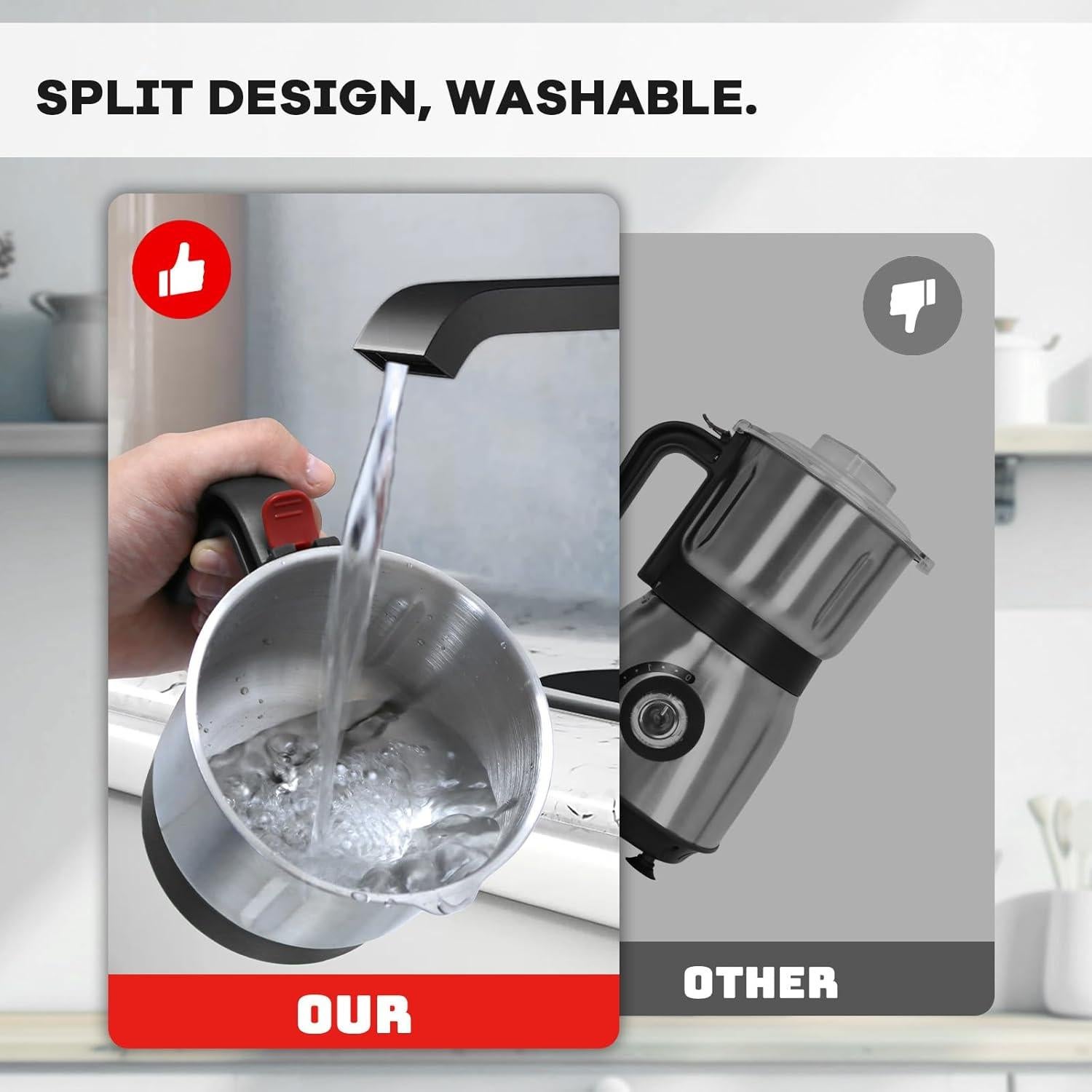 Molinillo eléctrico de especias FAOFER 500W 600ml negro