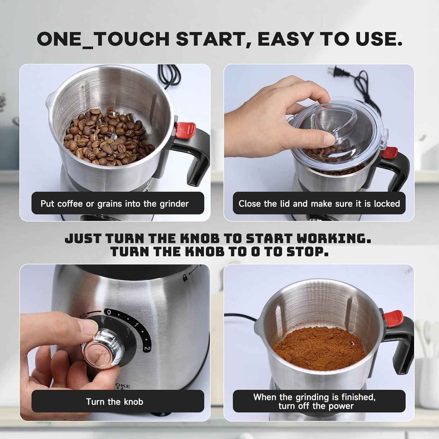 Molinillo eléctrico de especias FAOFER 500W 600ml negro