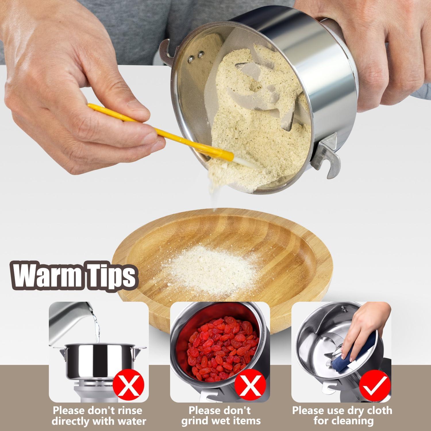 Molino de Granos Eléctrico Greatrue 150g Acero Inoxidable