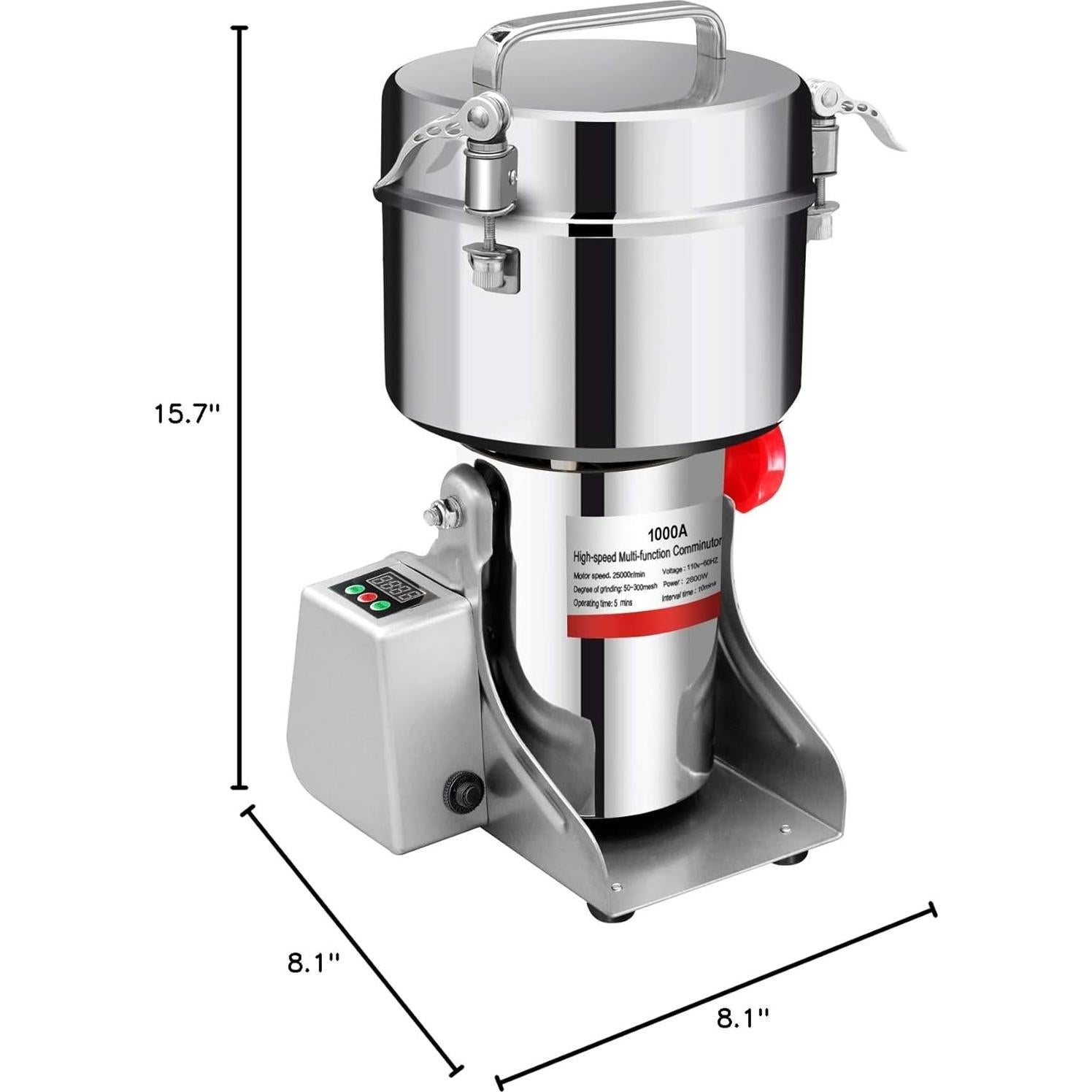 Molino de Grano Eléctrico BI-DTOOL 2000g Acero Inoxidable