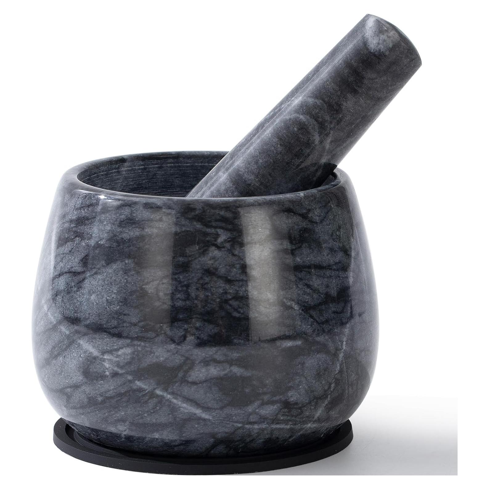 Mortero y Maja de Mármol Natural FasolaHome 1.5 Tazas