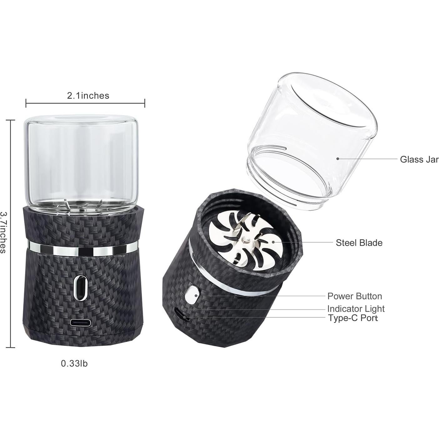 Molino de Hierbas Eléctrico YFTOHI Mini 5.08x8.89 cm Recargable