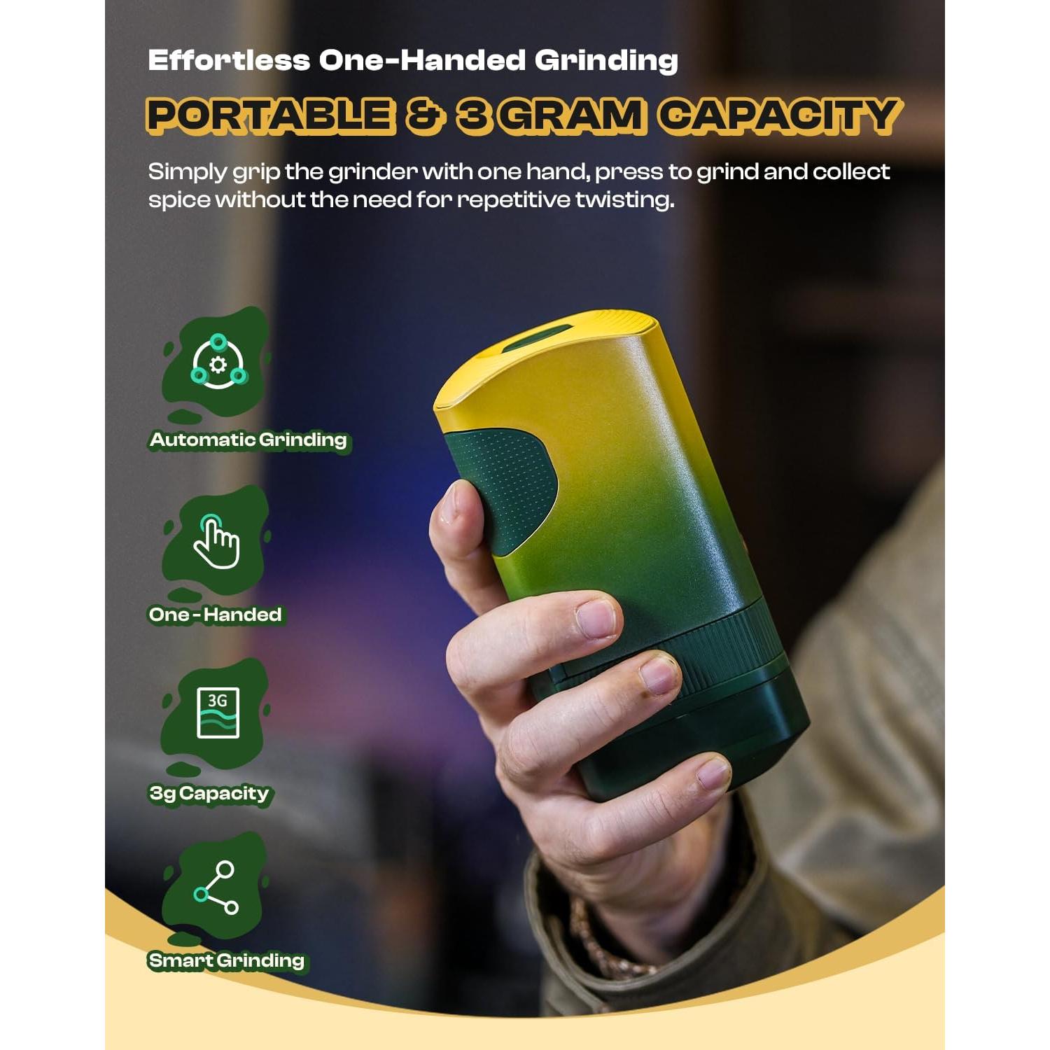 Molinillo Eléctrico K2 Pro KACTUSKUTTER 3g Verde Gradiente