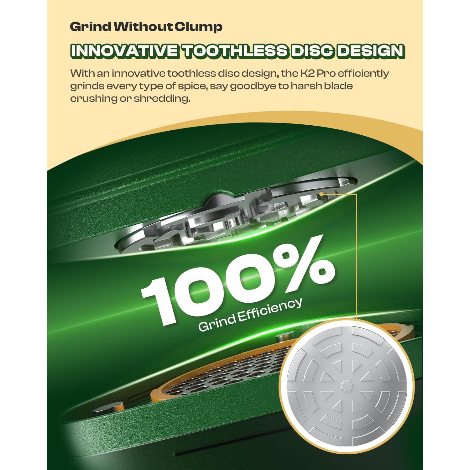 Molinillo Eléctrico K2 Pro KACTUSKUTTER 3g Verde Gradiente