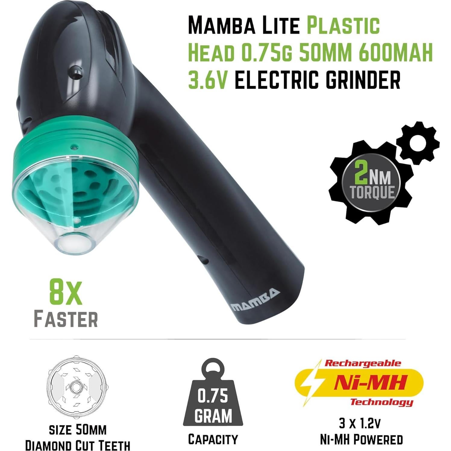 Molinillo Eléctrico de Hierbas Mamba Lite 0.75g USB Verde
