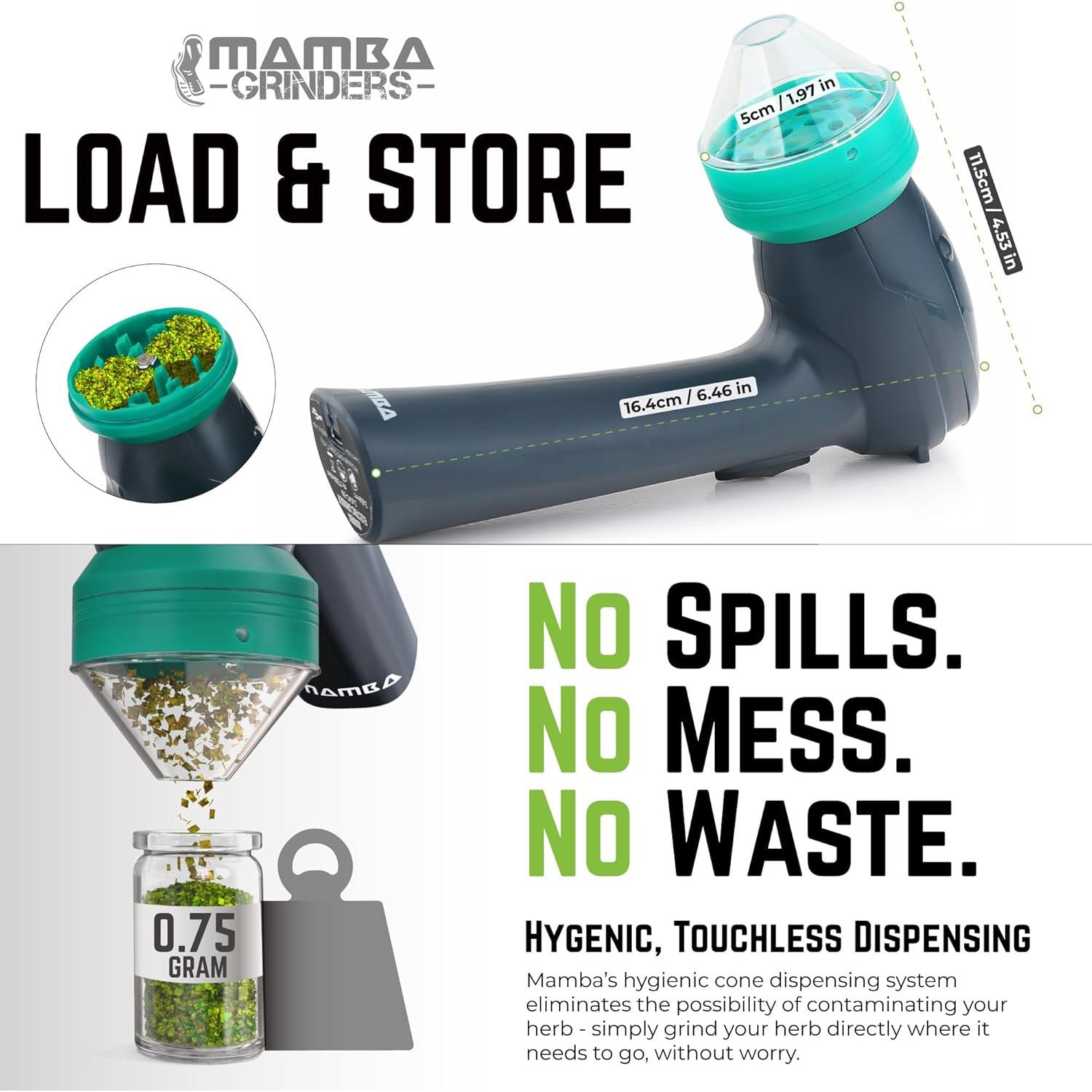 Molinillo Eléctrico de Hierbas Mamba Lite 0.75g USB Verde