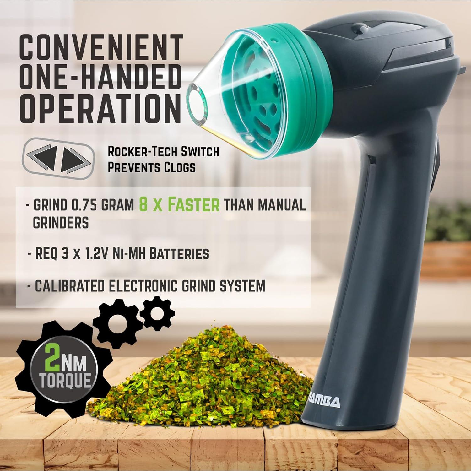 Molinillo Eléctrico de Hierbas Mamba Lite 0.75g USB Verde