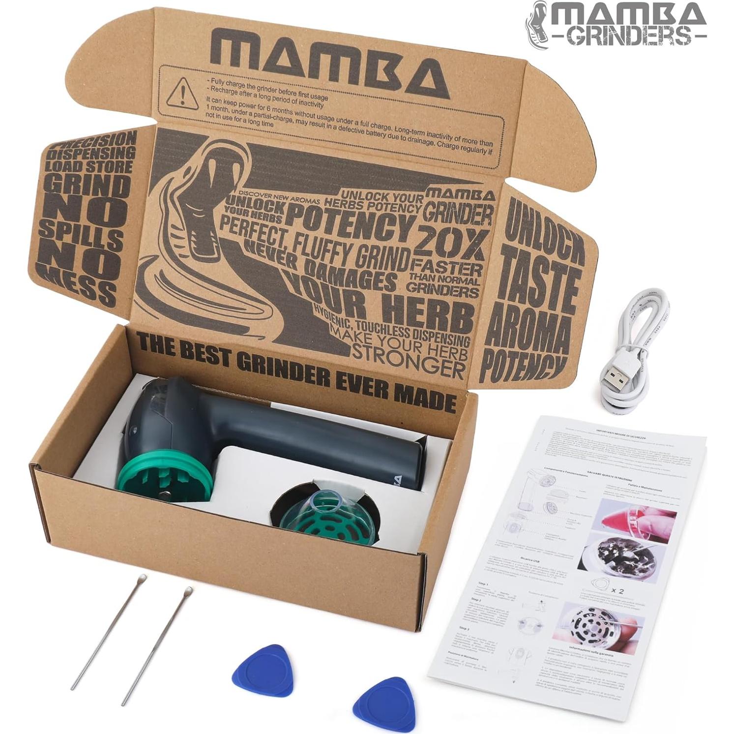 Molinillo Eléctrico de Hierbas Mamba Lite 0.75g USB Verde