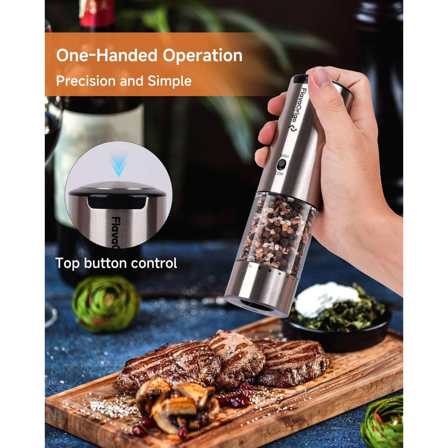 Juego de Molinillos de Sal y Pimienta Eléctrico FlavaOrigo