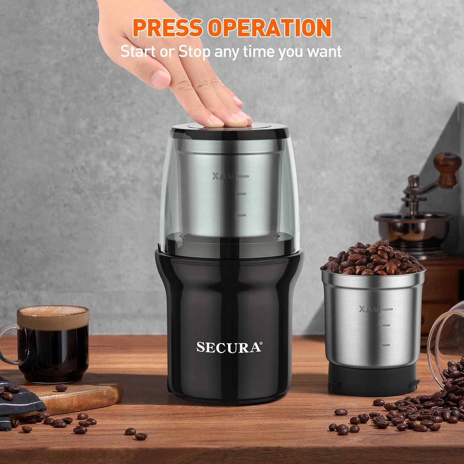 Molinillo Eléctrico de Especias Secura SP-7412, Acero Inoxidable