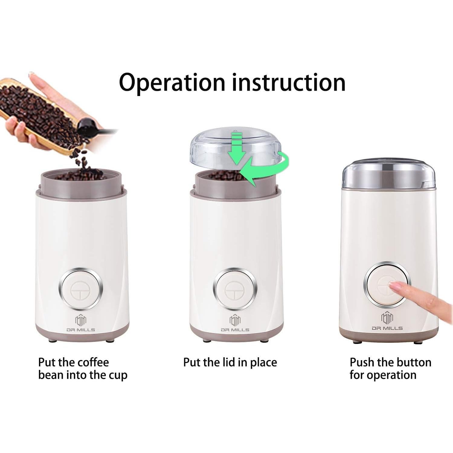 Molinillo de Café Eléctrico DR MILLS DM-7441 150W Acero Inoxidable