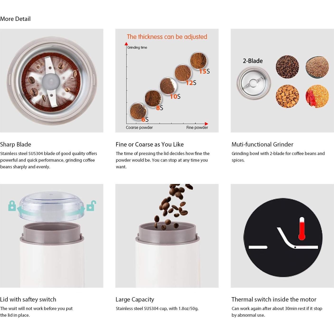 Molinillo de Café Eléctrico DR MILLS DM-7441 150W Acero Inoxidable