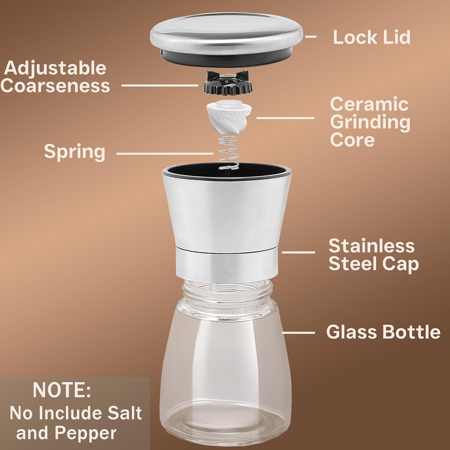 Juego de Molinillos de Sal y Pimienta M JINGMEI 2 Piezas