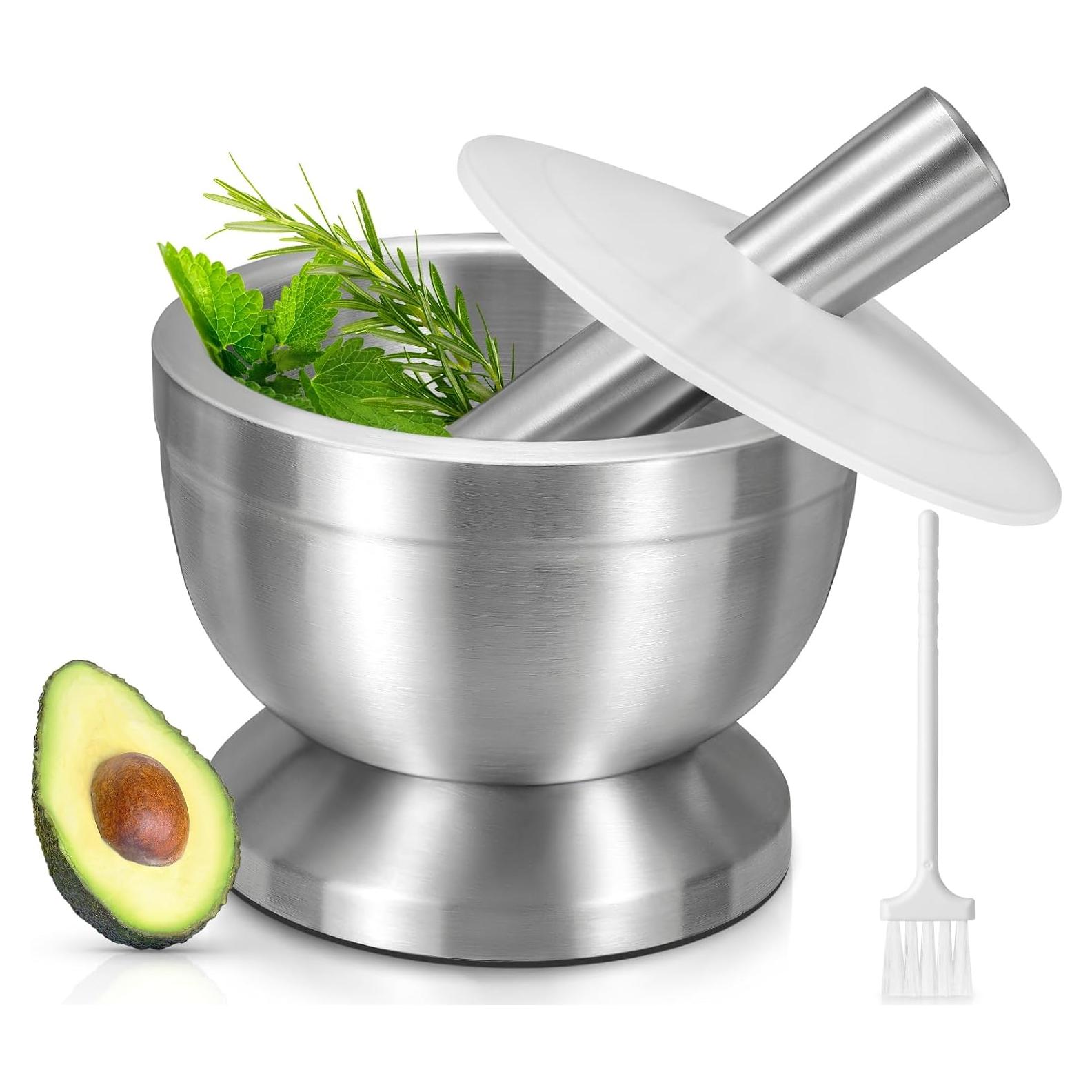 Mortero y Maja Sopito Acero Inoxidable 18/8 Antideslizante